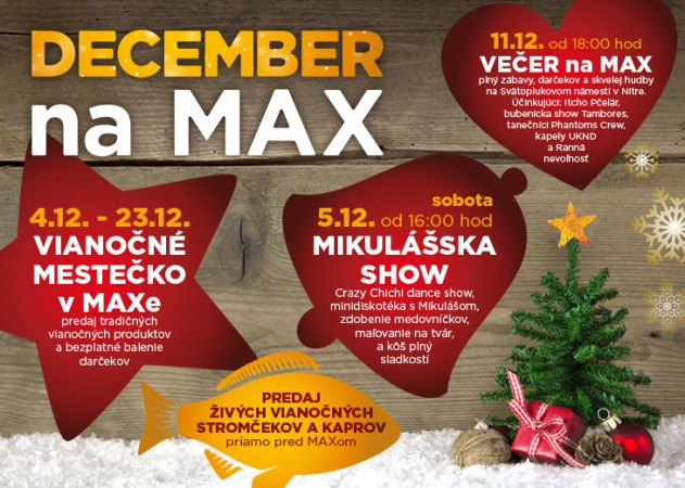 December na MAX! v nákupnom centre OC MAX Nitra