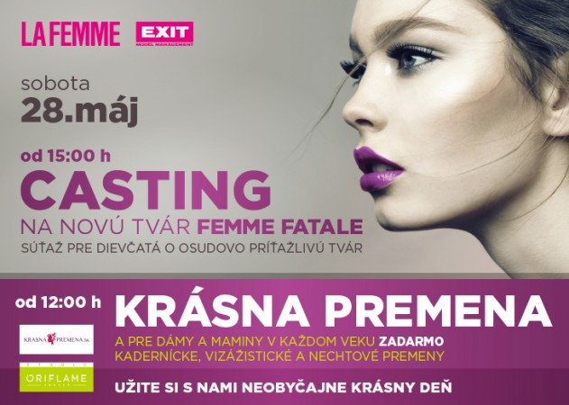 CASTING NA NOVÚ TVÁR FEMME FATALE v nákupnom centre OC MAX Trenčín