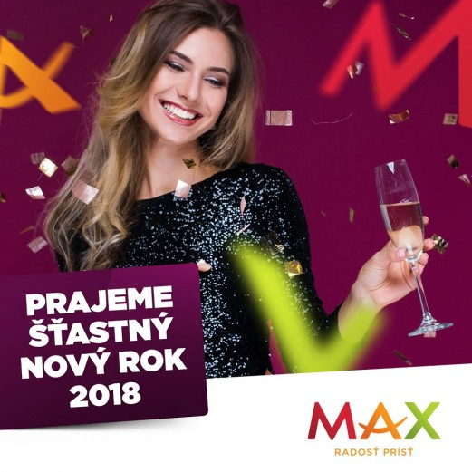 Prajeme šťastný nový rok 2018 v nákupnom centre OC MAX Trenčín