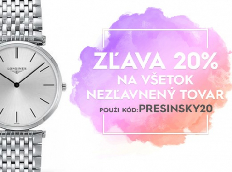 20% zľava na všetok tovar na eshope www.presinsky.sk