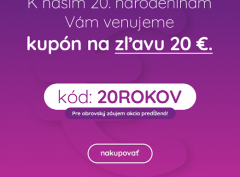 K 20. narodeninám Mobilonline môžete získať kupón na zľavu 20€!