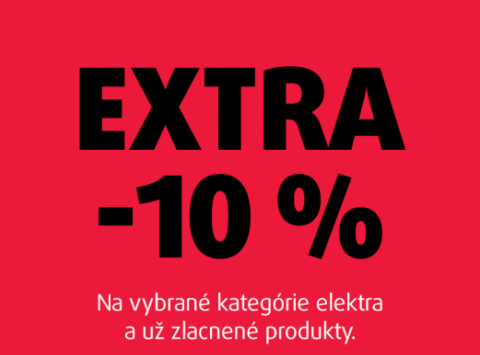 EXTRA zľava 10 % na vybrané elektro a už zlacnený tovar v DATART!