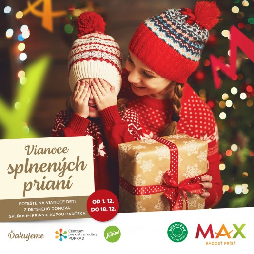 Vianoce splnených prianí v nákupnom centre OC MAX Poprad