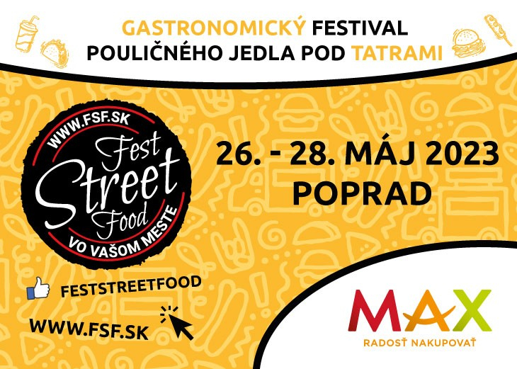 FEST STREET FOOD 2023 v nákupnom centre OC MAX Poprad