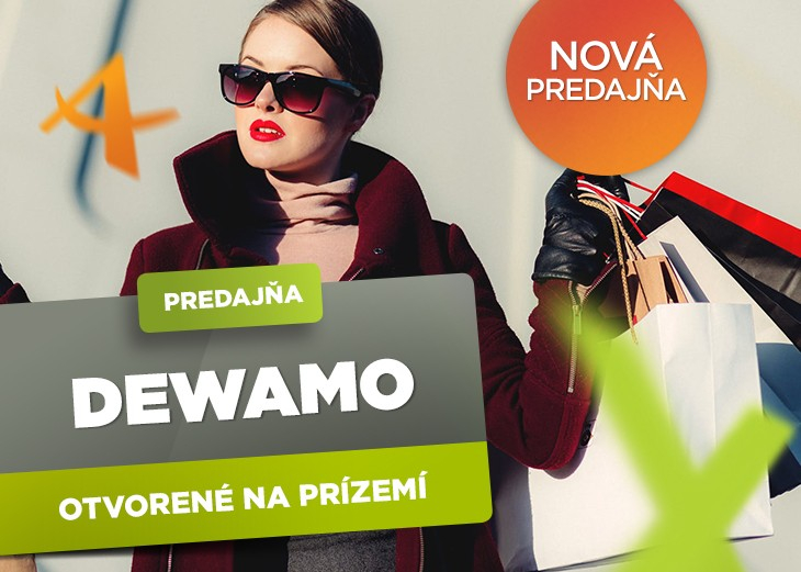 Nová predajňa DEWAMO na prízemí v nákupnom centre OC MAX Nitra