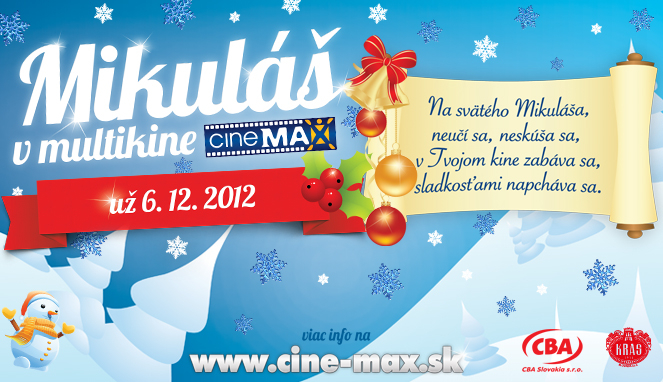 Mikuláš v multikine CINEMAX už 6.12.2012.  v nákupnom centre OC MAX Poprad