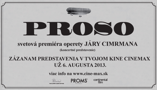 PROSO - svetová premiéra operety Járy Cimrmana v nákupnom centre OC MAX Poprad