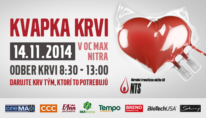 Valentínska kvapka krvi v MAXe v nákupnom centre OC MAX Nitra