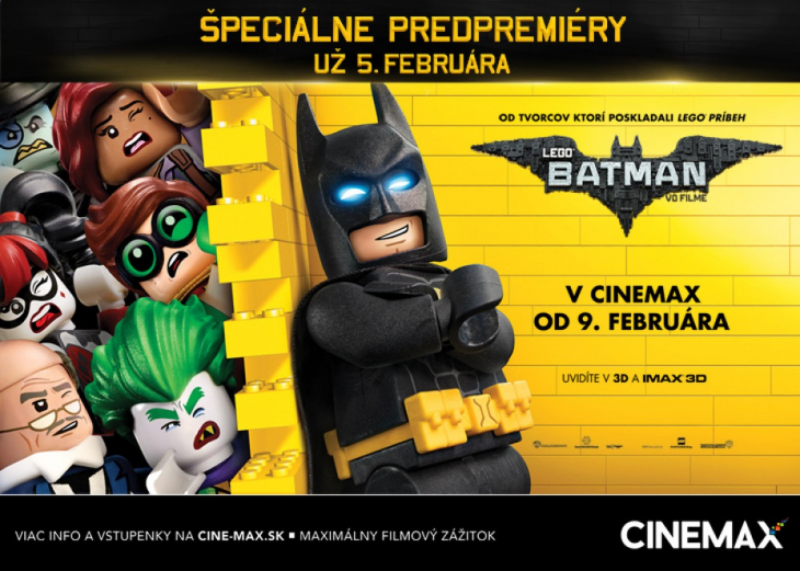 LEGO Batman prichádza do CINEMAX už v nedeľu 5. februára | Zľavy a akcie v  OC MAX Trenčín