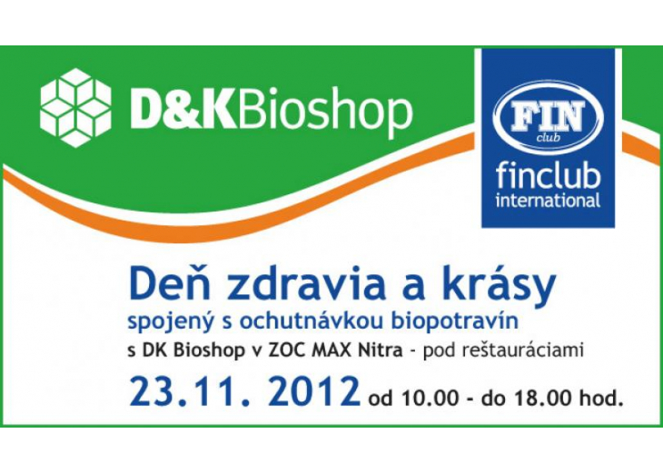 Deň zdravia a krásy spojený s ochutnávkou biopotravín s DK Bioshop v ZOC MAX Nitra, Obchodné a nákupné centrum MAX Nitra