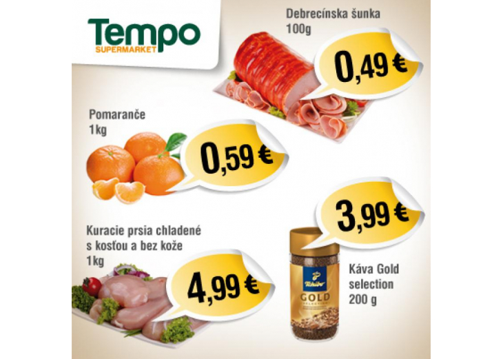 Aktuálna akcia v Tempo supermarket, Obchodné a nákupné centrum MAX Nitra
