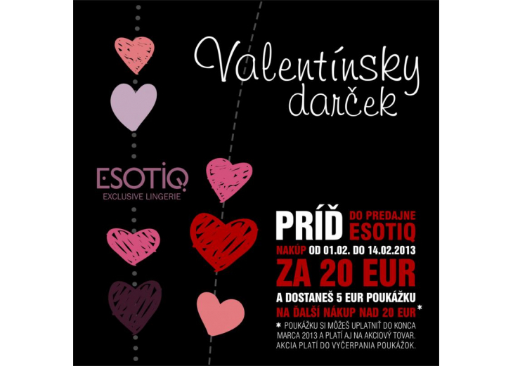 Valentínsky darček od ESOTIQ, Obchodné a nákupné centrum MAX Poprad 