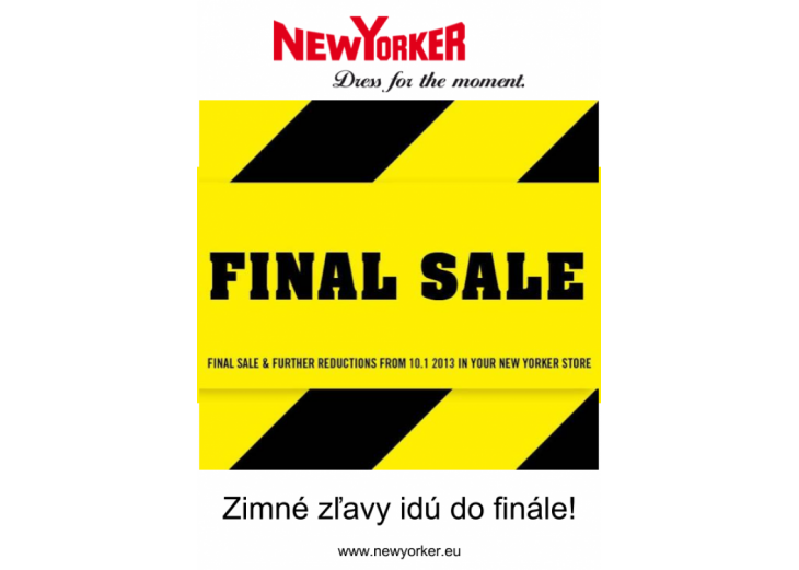 NEW YORKER - Zimné zľavy idú do finále!, Obchodné a nákupné centrum MAX Poprad 