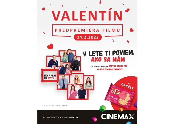 Blíži sa Valentín a my odporúčame ho stráviť v kine CINEMAX, Obchodné a nákupné centrum MAX Poprad 