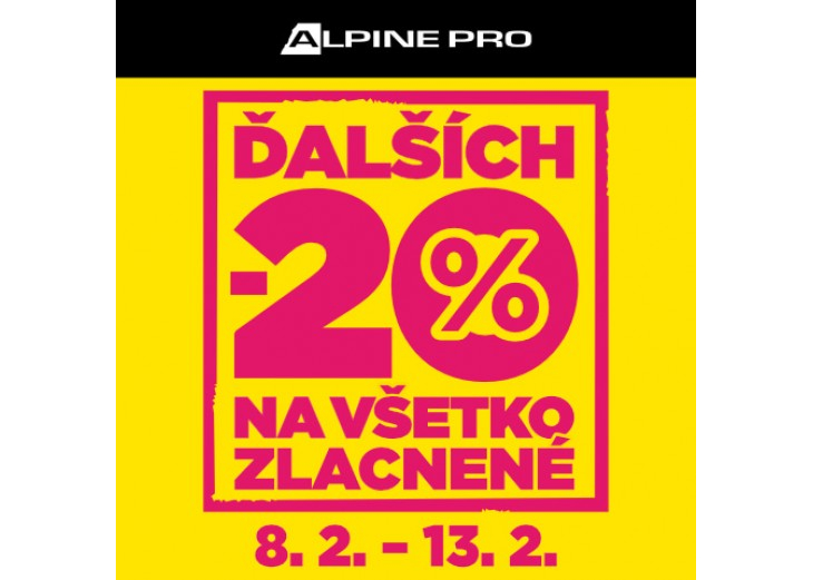 Dodatočná zľava -20% v ALPINE PRO je tu!, Obchodné a nákupné centrum MAX Poprad 