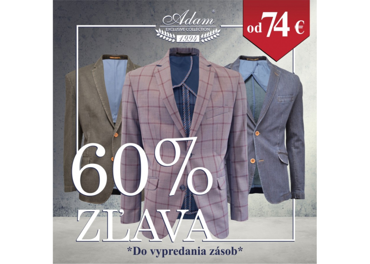 Elegancia a štýl sa snúbi so 60% zľavami v predajni ADAM, Obchodné a nákupné centrum MAX Poprad 