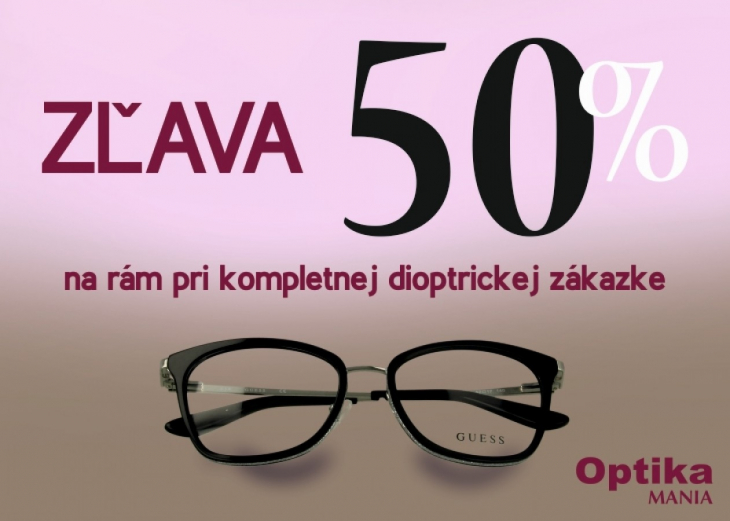 Len v Optika MANIA zľava 50 % na okuliarové rámy, Obchodné a nákupné centrum MAX Poprad 