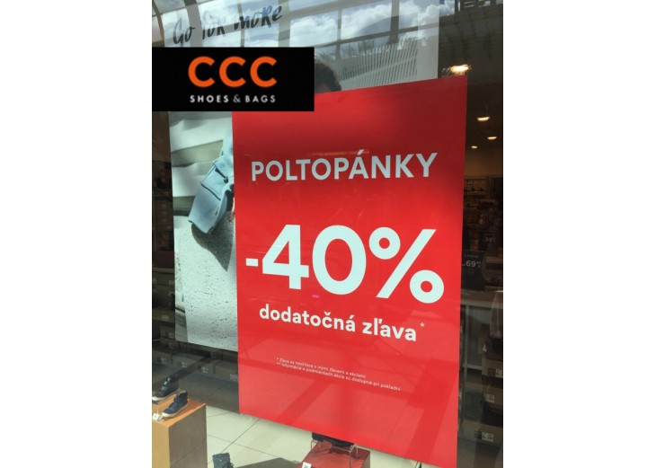 DODATOČNÁ ZĽAVA 40% V CCC!, Obchodné a nákupné centrum MAX Poprad 