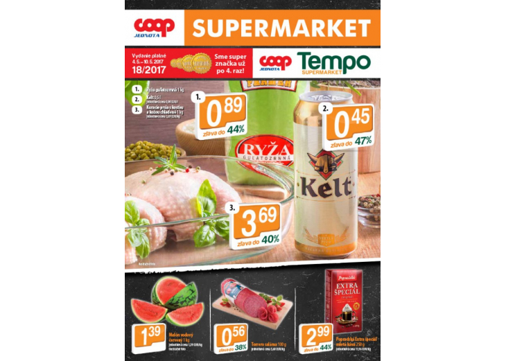 Aktuálne akcie v Tempo Supermarket, Obchodné a nákupné centrum MAX Nitra