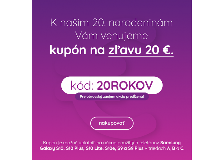 K 20. narodeninám Mobilonline môžete získať kupón na zľavu 20€!, Obchodné a nákupné centrum MAX Nitra