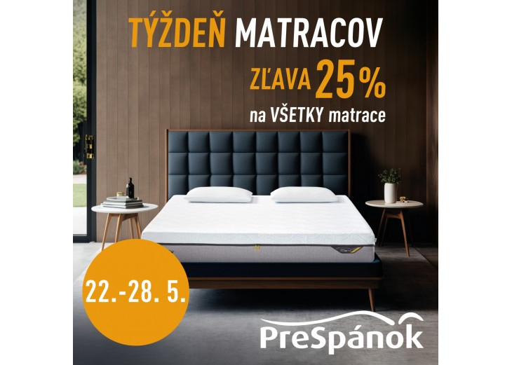 25% ZĽAVA na VŠETKY MATRACE  v predajni PreSpánok., Obchodné a nákupné centrum MAX Nitra