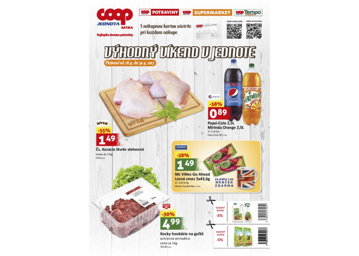 Aktuálne akcie v Tempo Supermarket, Obchodné a nákupné centrum MAX Nitra