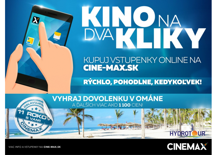 Narodeninová akcia CINEMAX: KINO NA DVA KLIKY., Obchodné a nákupné centrum MAX Nitra