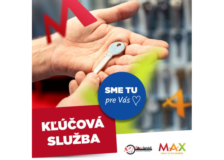 Ak potrebujete kľúčovú službu v trenčianskom MAXe je pre vás táto služba otvorená, Obchodné a nákupné centrum MAX Trenčín
