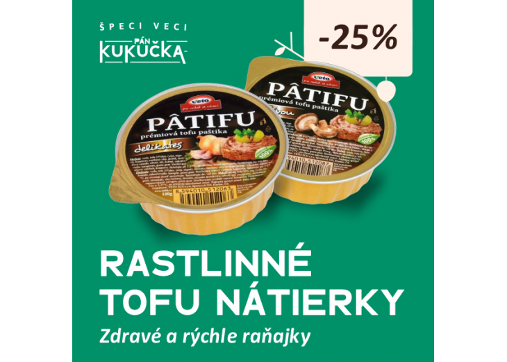Rastlinné tofu nátierky kúpite teraz v -25% zľave v predajni Špeci veci pán Kukučka, Obchodné a nákupné centrum MAX Trnava