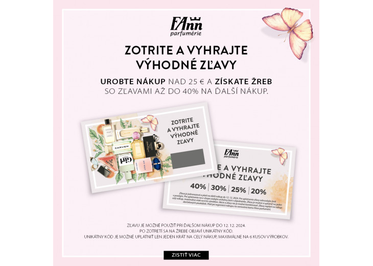 Zotrite a vyhrajte výhodné zľavy vo FAnn parfumérii., Obchodné a nákupné centrum MAX Trnava
