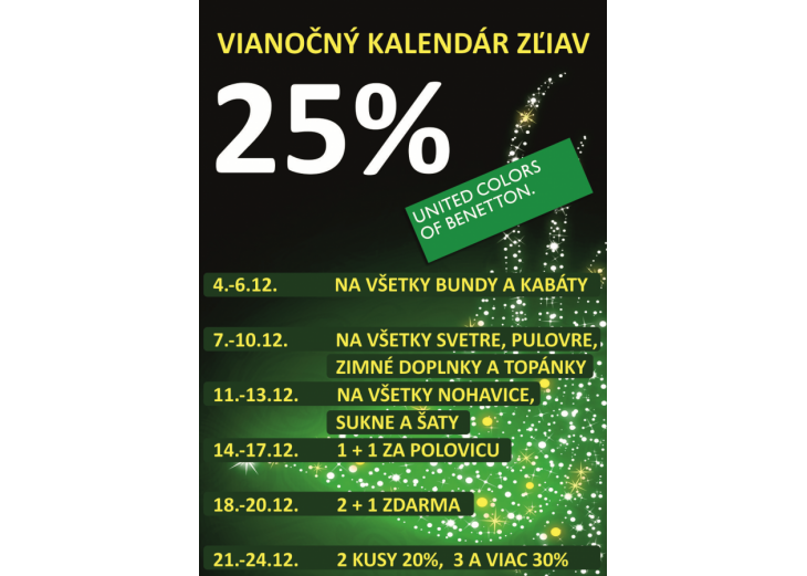 Vianočný kalendár zliav, Obchodné a nákupné centrum MAX Trnava