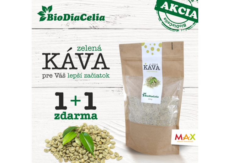 Iba teraz u nás dostanete k nákupu 250g zelenej kávy ďalšie balenie zadarmo., Obchodné a nákupné centrum MAX Trnava