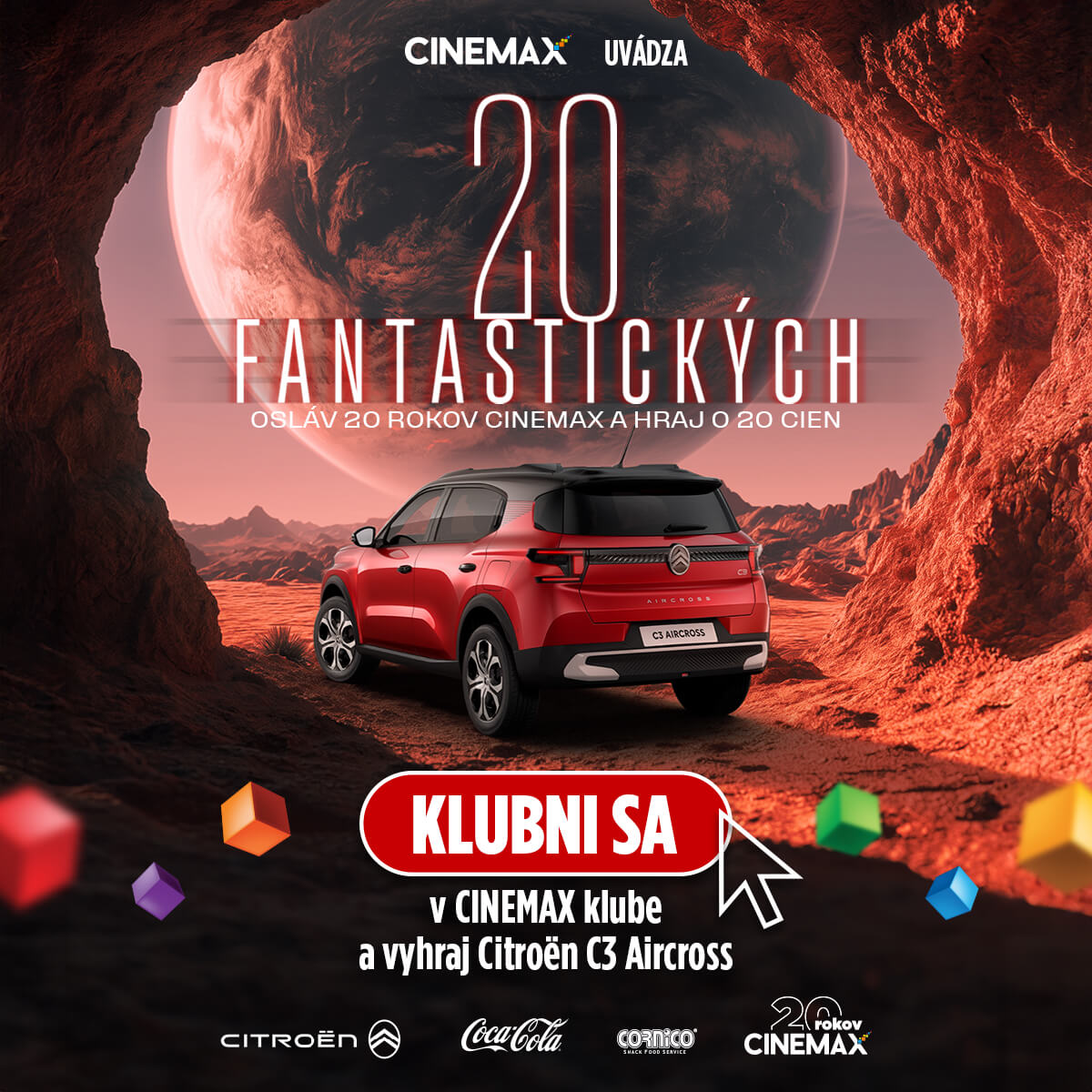 Osláv 20 rokov CINEMAX a hraj o 20 cien